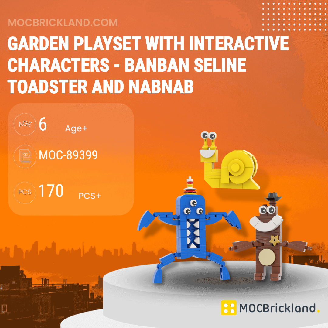 Garden Playset with Interactive Characters - Banban Seline Toadster and  Nabnab MOCBRICKLAND 89399 Movies and Games with 170 Pieces - MOC Brick Land